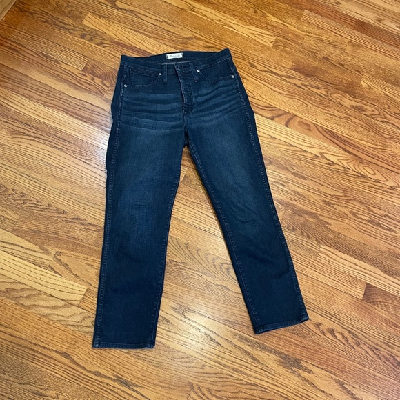 Madewell stovepipe jeans size 30, high rise, darker blue wash - Picture 8 of 8